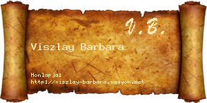 Viszlay Barbara névjegykártya