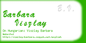 barbara viszlay business card